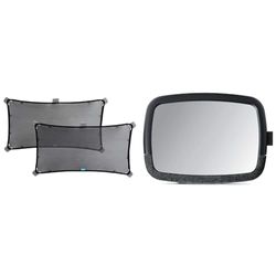 Munchkin® Brica® Magnetic Stretch to Fit™ Sun Shade, Black, 2 Pack & Brica® 360 Pivot Baby in-Sight® Wide Angle Adjustable Car Mirror, Crash Tested and Shatter