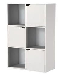 FORNOR biała szafa z 3 drzwiami, 59 x 29 x wys. 90 cm