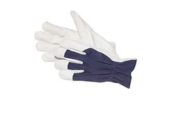 Jah 1238 Lot de 10 paires de gants en cuir élastiques fins/doux Naturel Taille 8