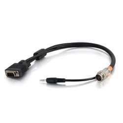 C2G Cavo adattatore da 0,5 m RapidRun Series HD15 VGA a AUX da 3,5 mm e 15 pin PC multiformato