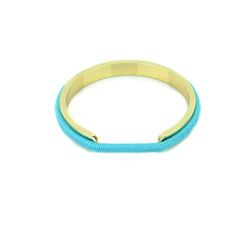 Élastique à cheveux doré en caoutchouc bleu clair 18 cm