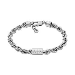 ARMANI EXCHANGE Heren schakelarmband roestvrij staal AXG0123040, Length: 195mm, Width: 7.4mm, Roestvrij staal, Geen Edelsteen