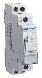 Hager EPN518 Fernschalter 1 Schließer, 1 Öffner, 24V AC, 16A, 1PLE