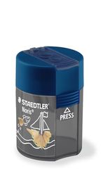 STAEDTLER 512 Sacapuntas doble, dos agujeros para diferentes formatos de lápiz, producto único diseño Noris, paquete listo para usar, 10 sacapuntas, 512 003