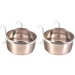 Trixie - Ciotola in Acciaio Inox con Supporto, capacità 300 ml, Diametro 9 cm (Confezione da 2)