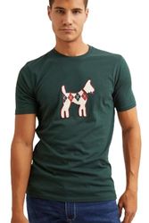 WILLIOT Doggy Grön Flaska Märke L Herr T-shirt, Bottle Green, L