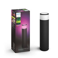 Philips Hue Calla Sokkellamp Uitbreiding - Buitenlamp - IP65 - Duurzame LED Verlichting - Wit en Gekleurd Licht - Dimbaar - Verbind met Hue Bridge - Werkt met Alexa en Google Home - Hoog - Zwart
