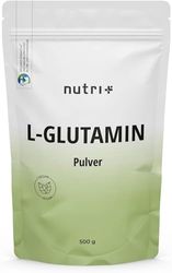 L-GLUTAMMINA in polvere 500g Vegan - Pura Neutra Alto Dosaggio senza Additivi - Naturale al 99,95% - L-Glutamina fermentata prodotta in Germania - Senza glutine e lattosio