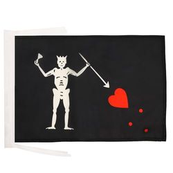 AZ FLAG Bandiera Pirata Edward Teach 45x30cm - BANDIERINA dei Pirati - Teschio 30 x 45 cm cordicelle