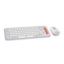 Logitech POP ICON KEYS Wireless Bluetooth Keyboard, Comfortable Typing, POP Mouse, Compact and Portable Wireless Bluetooth Mouse With Programmable Buttons - QWERTY UK – White