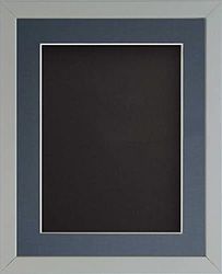 Frame Company Radcliffe Grey 9x7 with Black BB and Dark Blue Mount for 8x6