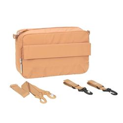 LÄSLÄSSIG Organizador para cochecito de bebé bolso bandolera bolso para cochecito incl. enganche para cochecito/Casual Buggy Organizer Bag camel