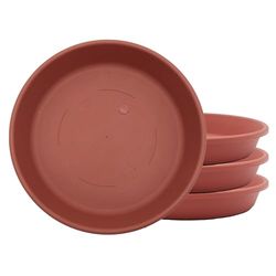 The HC Companies SLI10000E35T032LREGB klassieke ronde plastic plantenschotel, 25,4 cm (pak van 4), klei