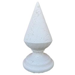 Pigna o pumo a punta - per arredo esterno o interno - colore bianco o antichizzato beige o grigio o giallo - dimensioni 25 diametro base x 50 altezza - notaro maufatti (bianco)