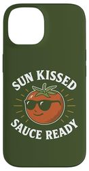 Sun Kissed Sauce Ready Funny Tomato Occhiali da sole Custodia per iPhone 14