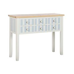 Home ESPRIT Console blauw wit Paulonia hout 103 x 35 x 80 cm