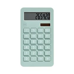 Miquelrius - Solar Office Calculator, 10-siffrig miniräknare med stora tangenter och lättläst LCD-skärm, Kompakt och effektiv design för kontor och hem, Grön