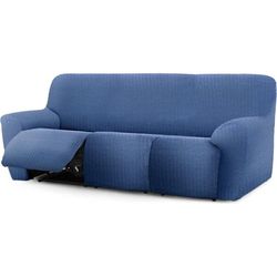 ECOMMERC3 | Copridivano Relax Piedi insieme 3 x 3 super elastico bielastico - Copridivano colore blu traspirante, facile da installare e rimuovere, con schiuma di fissaggio e gomme per poggiapiedi