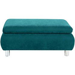 Max Winzer® kruk Terrence, petrol (blauw), velours stof, modern, passend bij de sofa Terrence, 90 x 60 x 43 cm