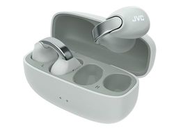 JVC Bezprzewodowe słuchawki Bluetooth | 24h baterii i szybkie ładowanie | Ucho otwarte | Lekkie i wodoodporne | Idealne do uprawiania sportu z IPX4 i kontrolą dotykową - HA-NP1T szary