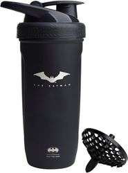 Smartshake Justice League Reforce Batman Shaker Botella 900 ml, DC Comics Botella de agua de acero inoxidable, regalos de Batman para hombres