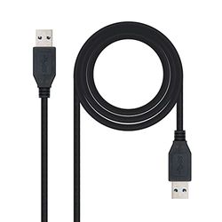 USB 3.0 kabel type A/M-A/M, zwart, 2,0 m, hoge overdrachtssnelheid, compatibel met USB-apparaten, ideaal voor het aansluiten en opladen.