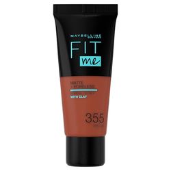Maybelline New-York - Fond de Teint Fluide Fit Me Matte & Poreless - Peaux normais à grasses - teinte: 355 Noix de Pecan - 30 ml