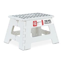 Relaxdays Folding M, Portable, Step, Kids’ Bathroom Stool for up to 120 kg, Plastic, 22 cm Tall, 22 x 25 x 31,5 cm