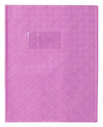 Calligraphe 72016C Un Protège-Cahier Grain Losange Violet - 17x22 cm - 18/100ème avec Porte-Étiquette - PVC Opaque