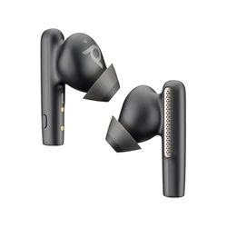 Poly Voyager Free 60 Poly Hoofdtelefoon met grote draadloze capaciteit (Plantronics), microfoons met ruisonderdrukking, actieve ruisonderdrukking (ANC), draagbare oplaadhoes, compatibel met iPhone,