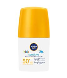 NIVEA SUN Kids Sensitiv Sun Roller i 2-pack (2 x 50 ml), solskyddsmedel med SPF 50+, praktisk sollotion för känslig barnhud