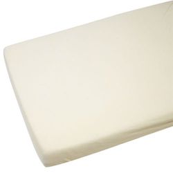 1 x spjälsäng 100% bomull jersey dra-på-lakan 140 x 70 cm - gräddvit
