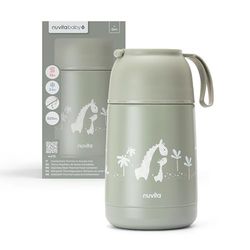 Nuvita 4475 | Thermos pour aliments chauds et froids | Thermos pour aliments pour bébés | Support pour aliments pour bébés | 620ml | Sage Green