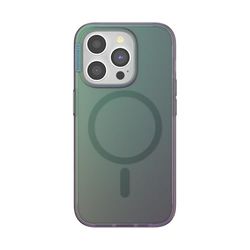 PopSockets Skal för iPhone 15 Pro kompatibelt med MagSafe, kompatibelt med trådlös laddning, blågrönt (Nightshade)