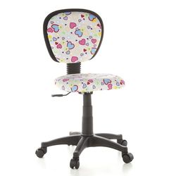 hjh OFFICE 670170 Chaise de Bureau Enfant, Chaise Enfant KIDDY Top Motif Fleurs/cœurs sans accoudoirs, Dossier Ergonomique, réglable en Hauteur, Tissu en Maille, résistant et antitâches