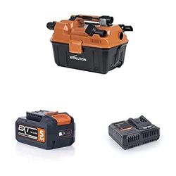 EVOLUTION POWER TOOLS R11VAC-LI Aspiradora inalámbrica en seco/Mojado con batería de 5 Ah + Paquete de Cargador