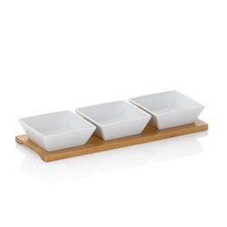 Kela 12261 Philipa Bowls Set, Porcelain, branco, 33,5 x 12 x 5 cm