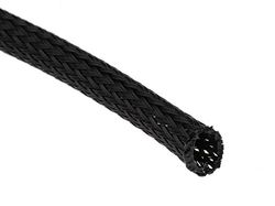 RS PRO Manguera de cable negro PET para cable de 6 mm a 18 mm de diámetro, longitud 5 m trenzado elástico, paquete de 5 metros