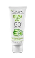 Omia, Crema Solare Protettiva Viso SPF50 con Aloe Vera del Salento, Protezione Solare Alta, Per Pelli Chiare e Sensibili al Sole, Dermatologicamente Testato, Flacone da 50 ml