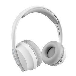 SBS Casque sans Fil SKIDUP avec Microphone et Commandes intégrés, Oreillettes rembourrées et Bandeau réglable, jusqu'à 20 Heures de Musique et d'appels, câble de Chargement USB-C Inclus, Blanc
