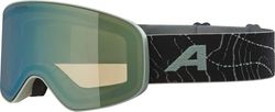 ALPINA FERNIE Q-LITE Lunettes de ski OTG effet miroir, renforcement du contraste et polarisées, avec protection UV 100% pour adultes, vert saule mat, taille unique