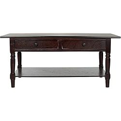 Safavieh EUH5706B Maya Table Basse Bois Noir Détresse 105 x 55 x 46,99 cm