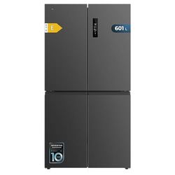 Cecotec Frigorífico Combi No Frost 4 Puertas Inox Oscuro Bolero CoolMarket 4D 601 Dark E. Frigorífico 4 Puertas oscuro, 601L, NoFrost, Motor Inverter y funciones Fast Cooling