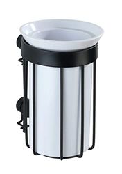 WENKO Tooth Cup, Metal, Black, 9 x 12 x 8 cm