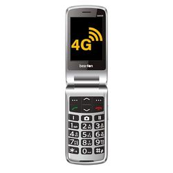 Beafon, SL645, LTE 4G, Silverline, teléfono móvil para Personas Mayores con botón de Llamada de Emergencia, teléfono móvil, Pantalla Interior XXL de 2,8 Pulgadas (7,11 cm), Pantalla Exterior a Color