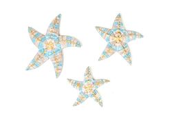 SET 3 ESTRELLAS MADERA RAYAS