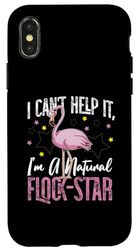 Natural Flock-Star Flamingo Design For Flamingo Lovers Case for iPhone X/XS