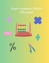 Graph notebook 1/2 inch 200 pages: Blank graph sheets