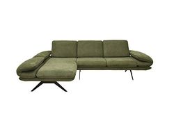 Domo Collection New York hoekbank met arm- en rugfunctie, L-vorm, 270 cm x 172 cm x 83 cm (BxDxH), hoekbank met longchair incl. functies Longchair links 270/172/83 cm groen