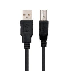 USB 2.0 printerkabel met type A/M naar type B/M-stekker, zwart, lengte 1,8 m, ideaal voor snelle verbindingen en efficiënte gegevensoverdracht tussen apparaten.